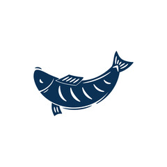 Grilled Fish Icon. Sea Food  Vector illustration.