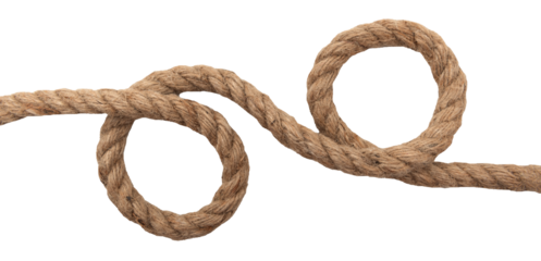 Jute. Twisted linen rope on a white background. Rope