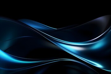 Mesmerizing Fluid Dynamics in Midnight Blue Gradient Abstract Background