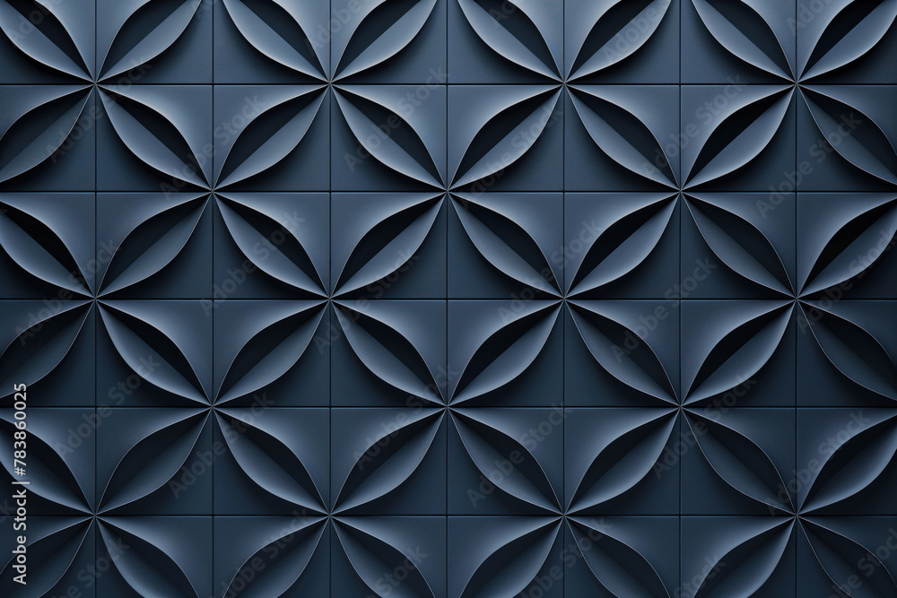Poster minimalist geometrical 3d pattern. dark grey blue luxury 3d surface texture. background image. creat
