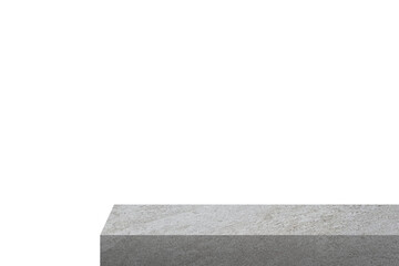 edge of grey slate stone counter with blank space for product montage display isolated on...