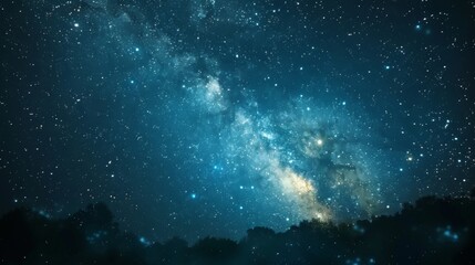 Fototapeta na wymiar night sky blue space background