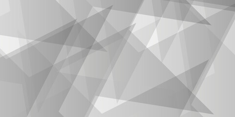 Abstract background gradient vector design. White and gray transparent material in triangle diamond and squares shapes in random geometric pattern.