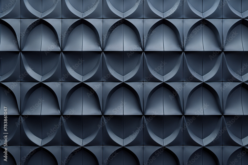 Poster minimalist geometrical 3d pattern. dark grey blue luxury 3d surface texture. background image. creat