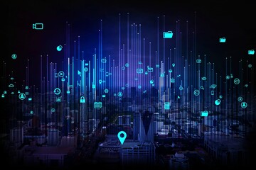 city-scape-at-night-and-network-connection-concept