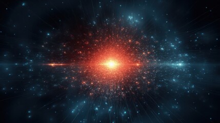 Fototapeta premium Abstract particle fractal background, hi-tech 