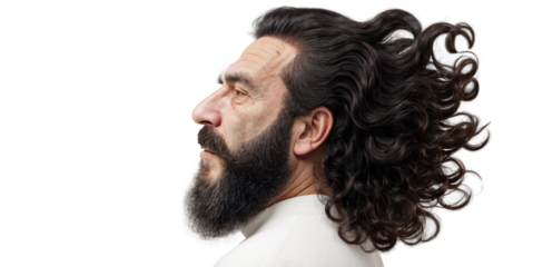 Happy Old Man with Ombre Hairstyle in Barbershop