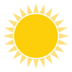 Yellow sun icon isolated on white background. Modern simple flat sunlight, sign. Trendy vector summer symbol for website design, web button, mobile app. Logo vector illustration. EPS 10/AI