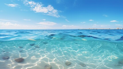 Obraz premium A very beautiful sea or ocean background,Blue sea and blue sky 