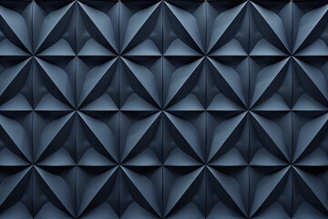 Minimalist geometrical 3d pattern. Dark grey blue luxury 3d surface texture. Background image. Created with Generative AI technology.