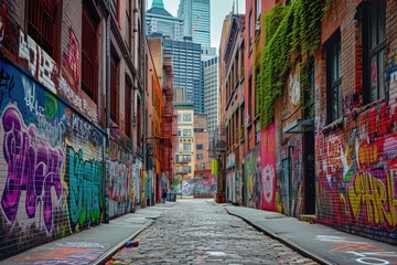 Fototapeta premium Urban Oasis: Exploring Hidden Alleys
