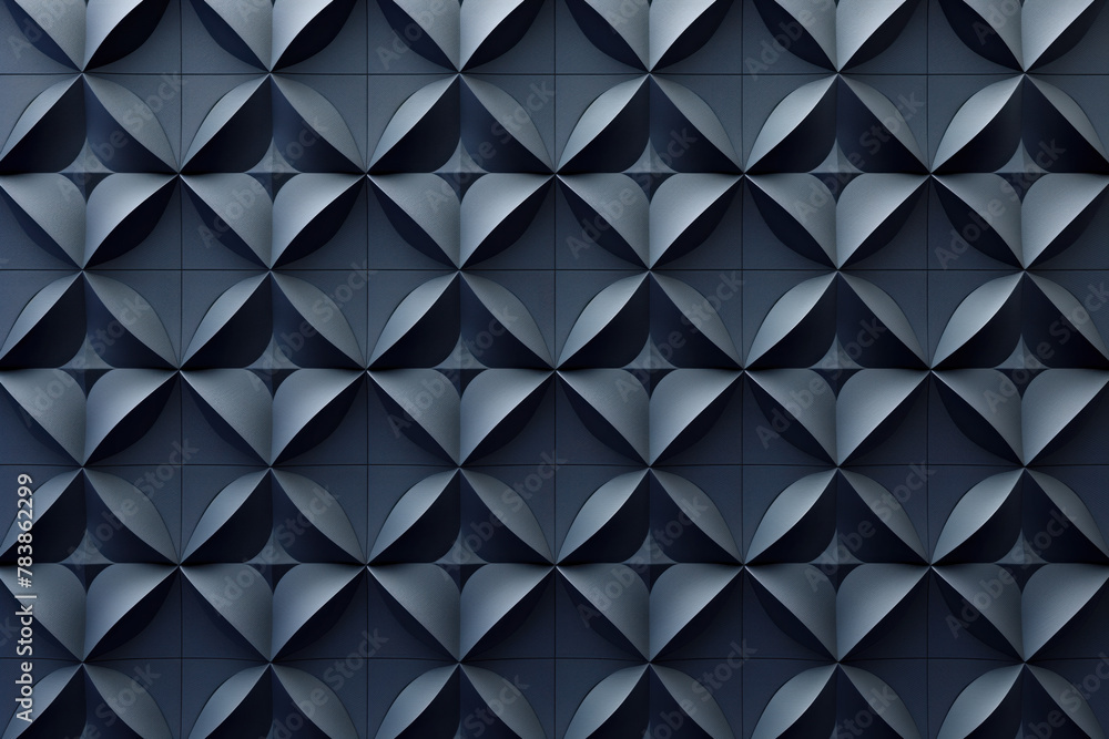 Poster minimalist geometrical 3d pattern. dark grey blue luxury 3d surface texture. background image. creat
