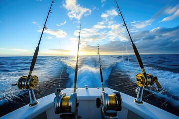 Boat Fishing: Tranquil Blue Seascape