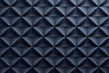 Fototapeta premium Minimalist geometrical 3d pattern. Dark grey blue luxury 3d surface texture. Background image. Created with Generative AI technology.