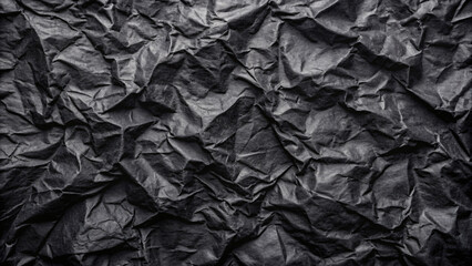 Vintage Black Crumpled Paper Texture Background