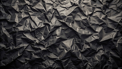Vintage Black Crumpled Paper Texture Background