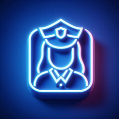 woman Police officer neon sign