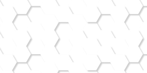 Vector white Hexagonal Background. Luxury White transparent hexagon Pattern. 3D Futuristic abstract honeycomb mosaic white background. geometric mesh cell texture. modern futuristic wallpaper. - obrazy, fototapety, plakaty
