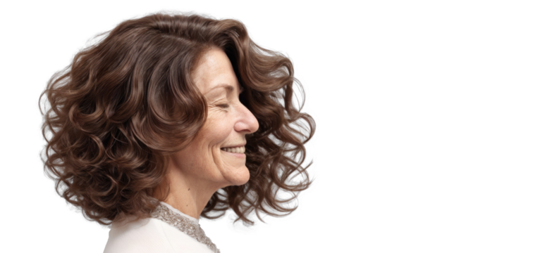 Happy Smiling Grandma with Ombre Hairstyle