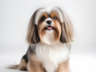 Capturing the Serenity of a Small Long-Haired Dog in Studio.