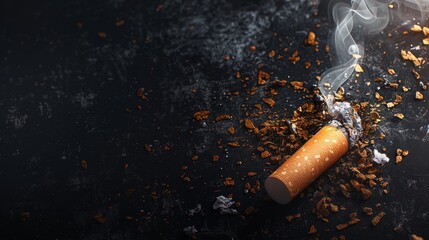 Anti-smoking concept featuring lungsbanner with copy space area illustration