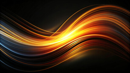 Fractal Burst Fire wave: Dynamic Orange Energy Flow - obrazy, fototapety, plakaty