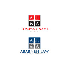 AL Letter law legal logo design and ALA letter logo
