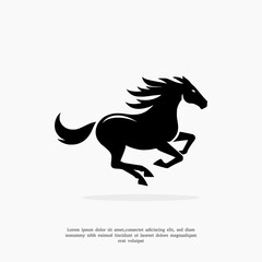 silhouette horse logo design template