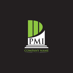 Letter PMI Pillar Law Logo and P letter logo abstract p icon.