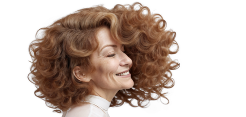 Happy Grandma with Ombre Hairstyle Smiling