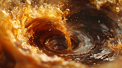 3D Illustrated Delight: A Swirling Tornado of Coffee Cream Lava - obrazy, fototapety, plakaty