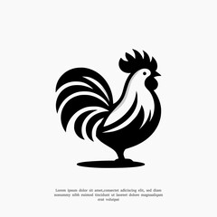 Fototapeta na wymiar silhouette chicken logo design template