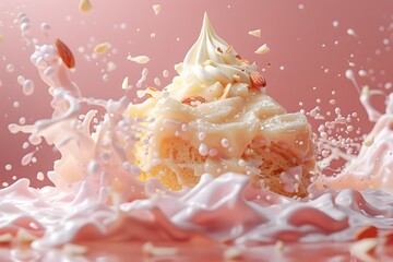 Dive into Almond Bliss: A Symphony of 3D Modeled Heavenly Dessert