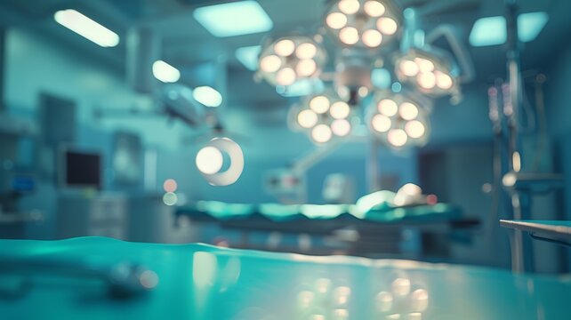 Blurring the Background in a operating room hospital concept blurred background light clear 3D rendering.