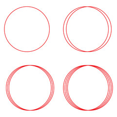 Hand drawn circles sketch frame set. Scribble line circle. Doodle circular Round logo design elements drawn by brush. Vector illustration on a isolation white background .