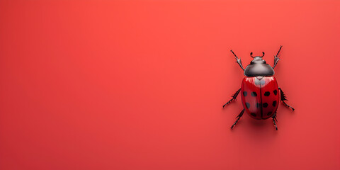 Bug fixing web banner. Bug fixing concept isolated on red background with space for text. - obrazy, fototapety, plakaty