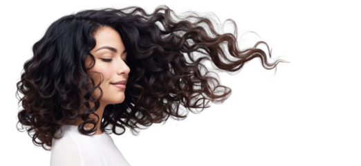 Happy Colored Ombre Hairstyle Model in Airborne Action