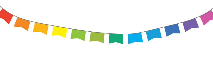 Colorful party garlands with pennants. Vector buntings set.Eps10