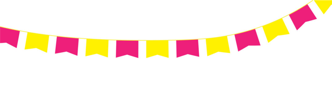 Colorful party garlands with pennants. Vector buntings set.Eps10