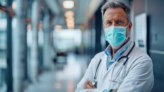 Portrait of a masked doctor