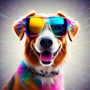 dog wearing sunglasses AI generated