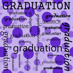 Graduation Design with Purple Polka Dot Tile Pattern Repeat Background - 783873285