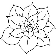    Flower vector illustration with line art.