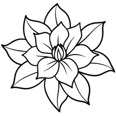    Flower vector illustration with line art.
