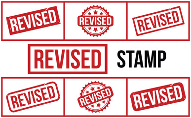 Revised rubber grunge stamp set vector