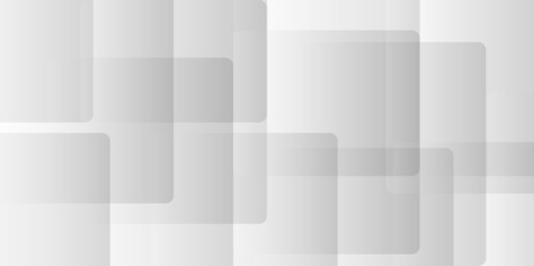 Abstract minimal geometric white and gray light background design. white transparent material in triangle diamond and squares shapes in random geometric pattern.