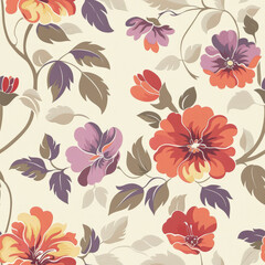 Obraz premium floral seameless pattern