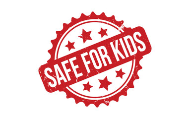 Safe For Kids rubber grunge stamp seal vector