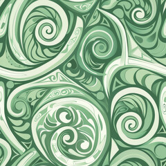 Obraz premium Maori Patterns, green, pastel background