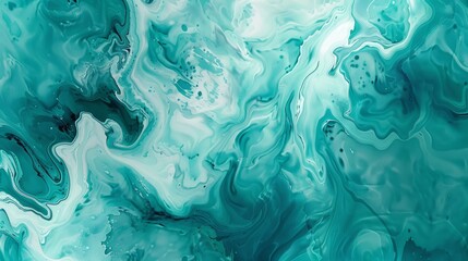 Abstract watercolor paint background by teal color blue and green with liquid fluid texture for background, banner hyper realistic  - obrazy, fototapety, plakaty